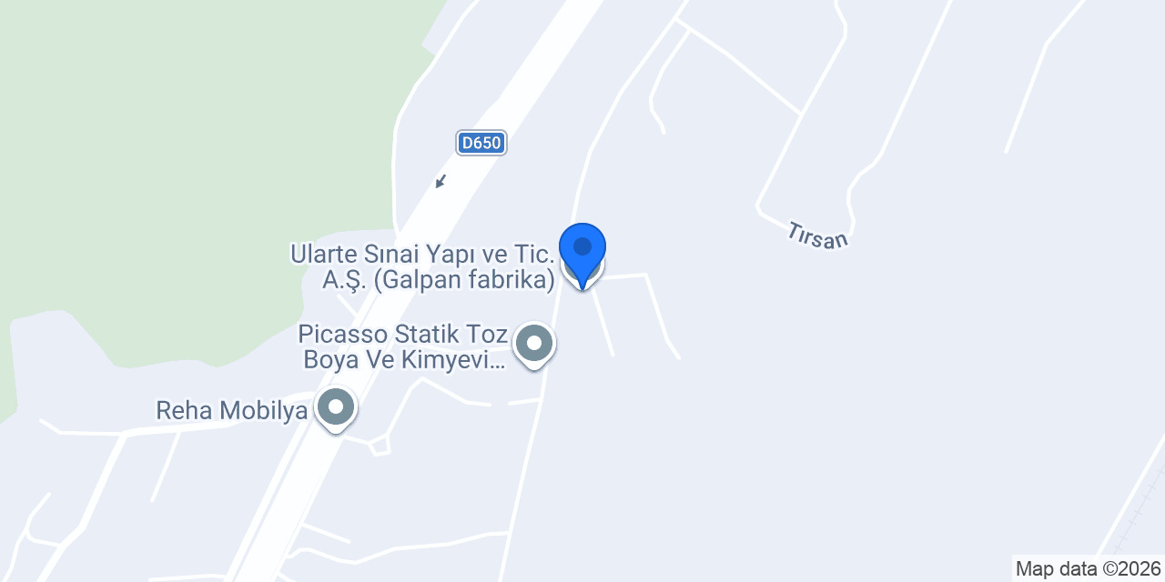 Ularte Sınai Yapı ve Tic. A.Ş. (Galpan fabrika) konumu