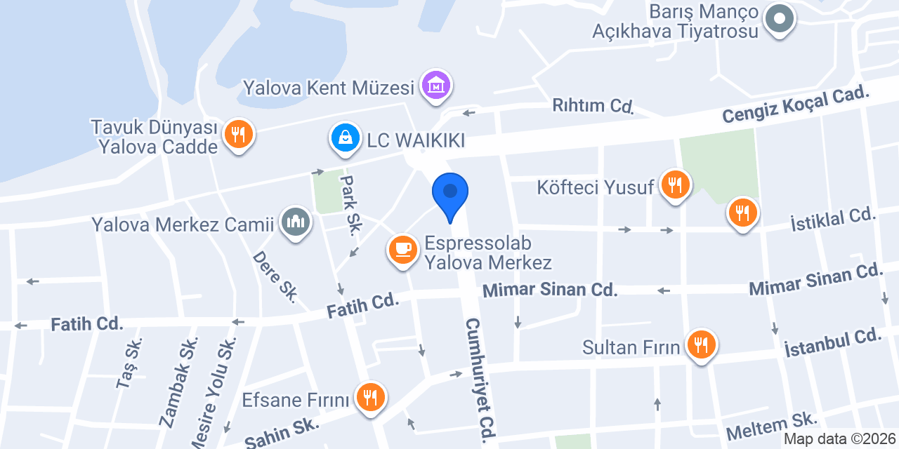 Vakıf Katılım Yalova Şubesi konumu