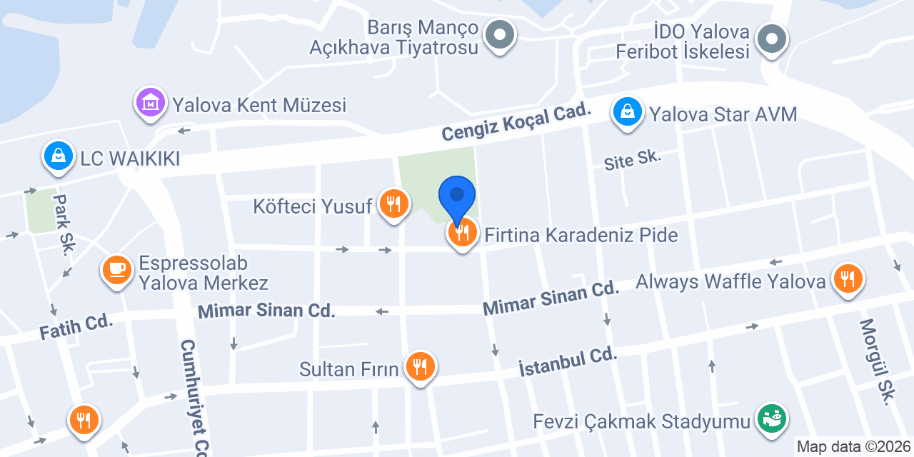 Yalova Belediyesi konumu