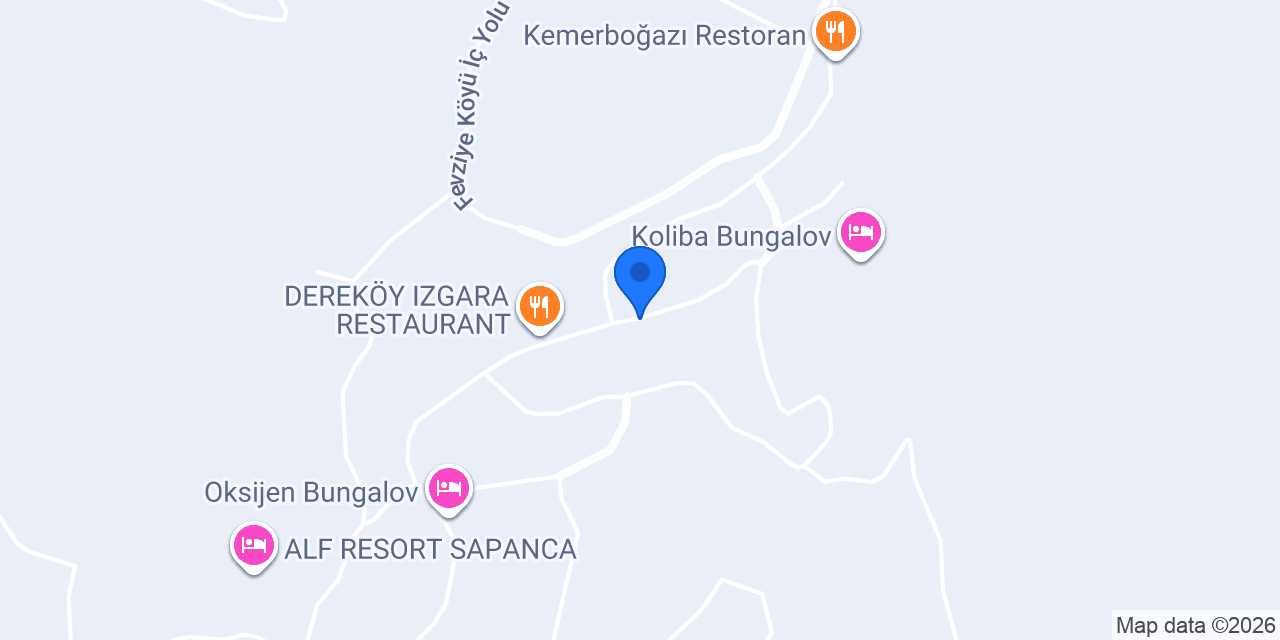 Sapanca Dereköşk Bungalov konumu