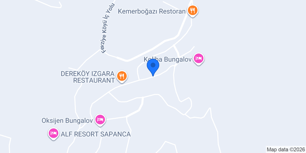 Sapanca maviş bungalov konumu