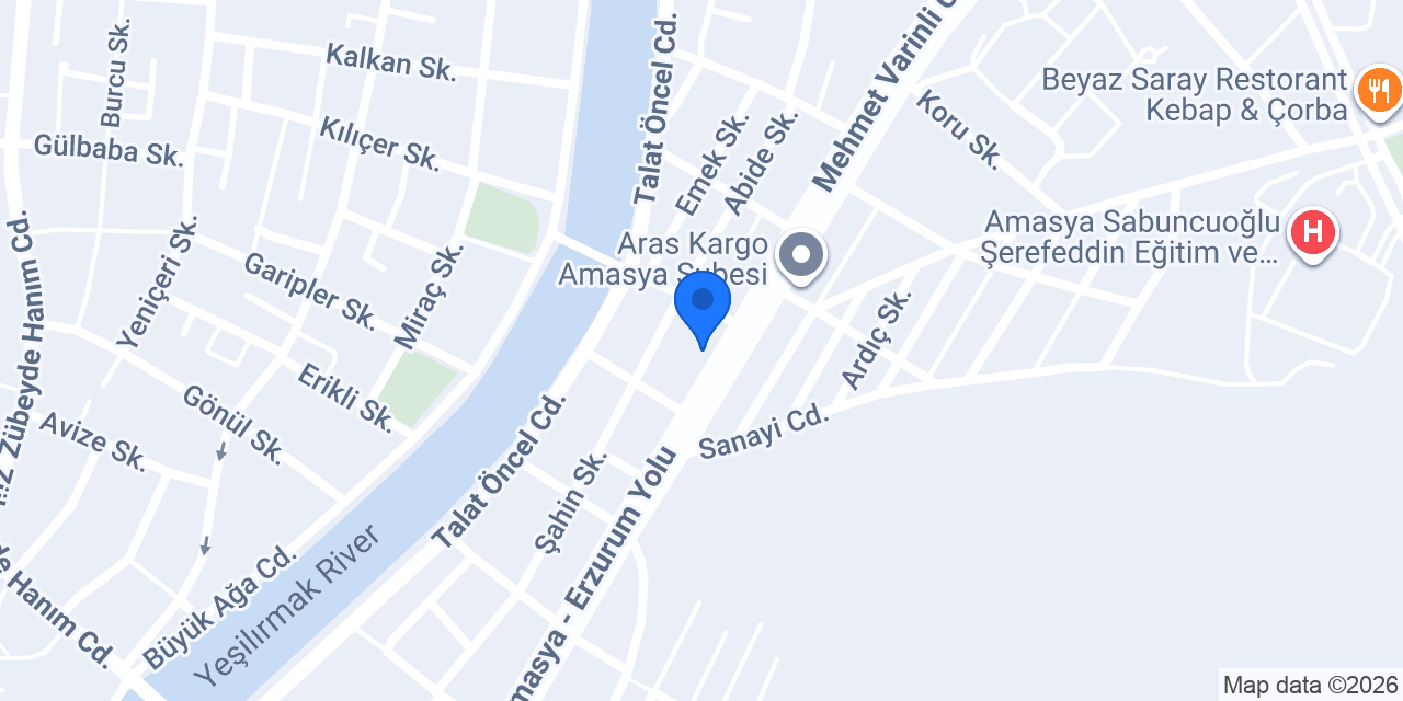 Amasya Ege Sürücü Kursu konumu