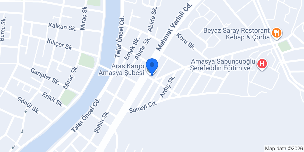Aras Kargo Amasya Şubesi konumu