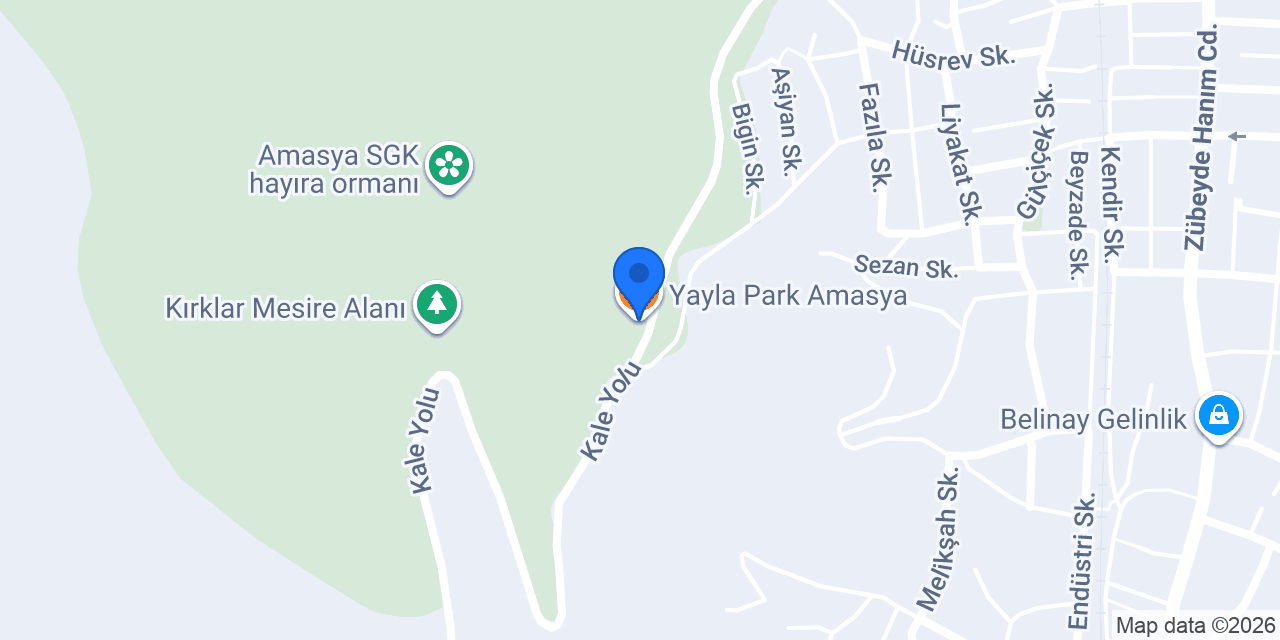 Yayla Park Amasya konumu