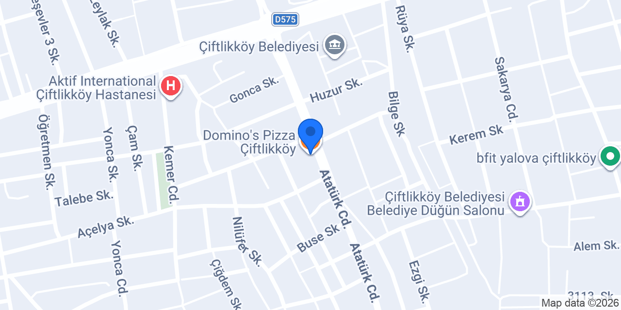 Domino's Pizza Çiftlikköy konumu