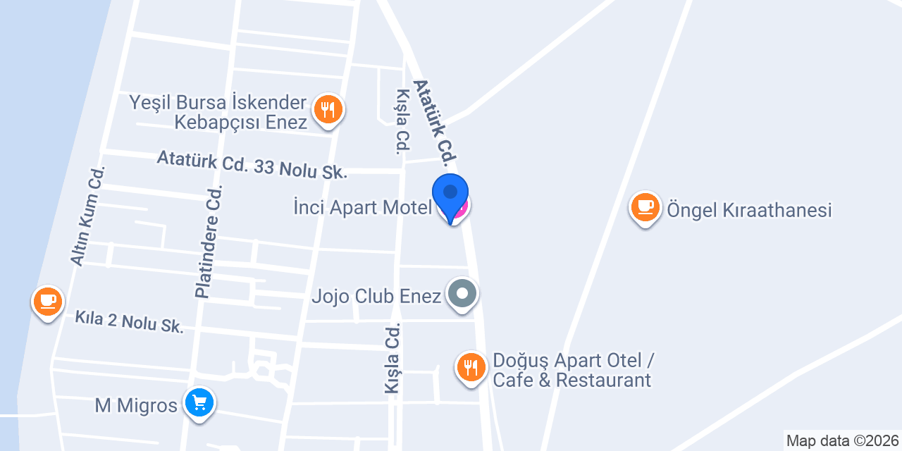 İnci Apart Motel konumu