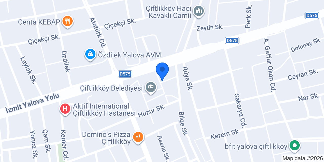 Yalova Seven İnşaat konumu
