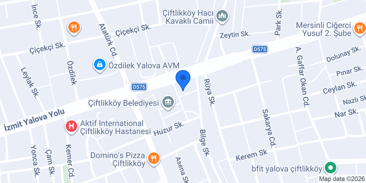 Asset GLI, Yalova Şube konumu