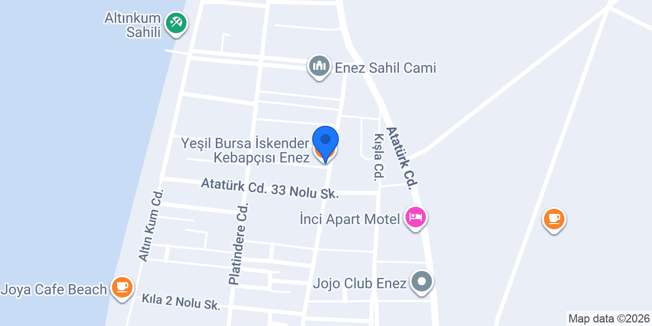 Yeşil Bursa İskender Kebapçısı Enez konumu
