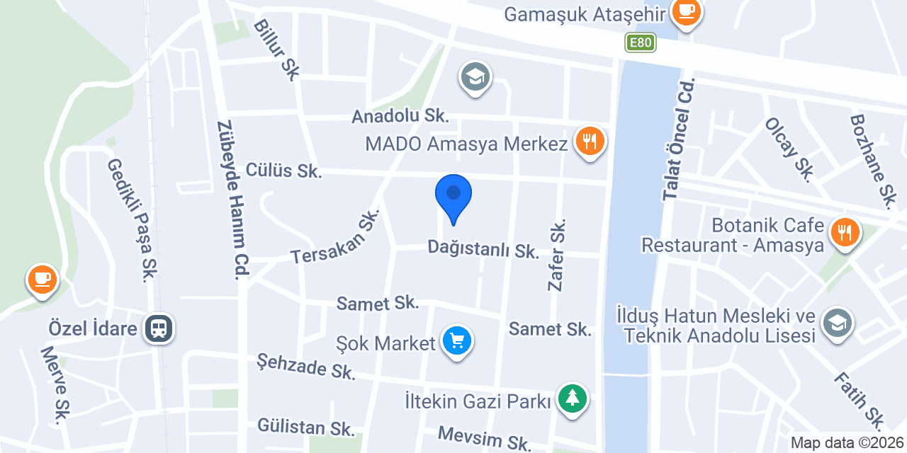 Süperbaba Okulları Amasya Şubesi konumu