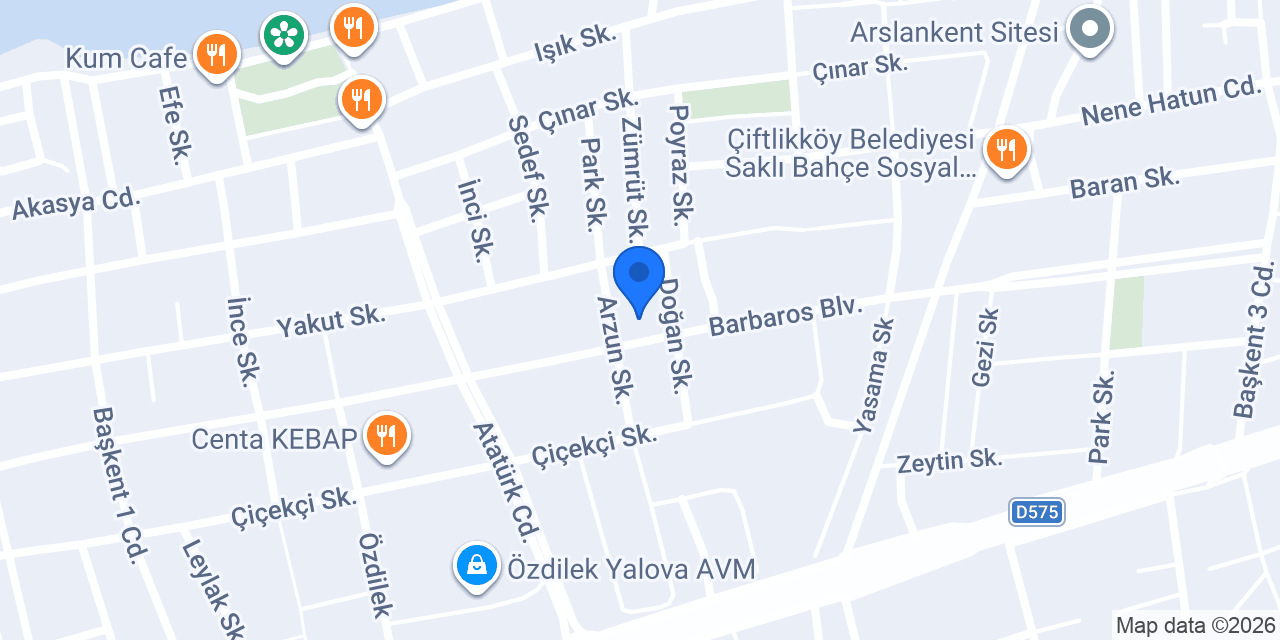 Yalova Çınar Akademi konumu