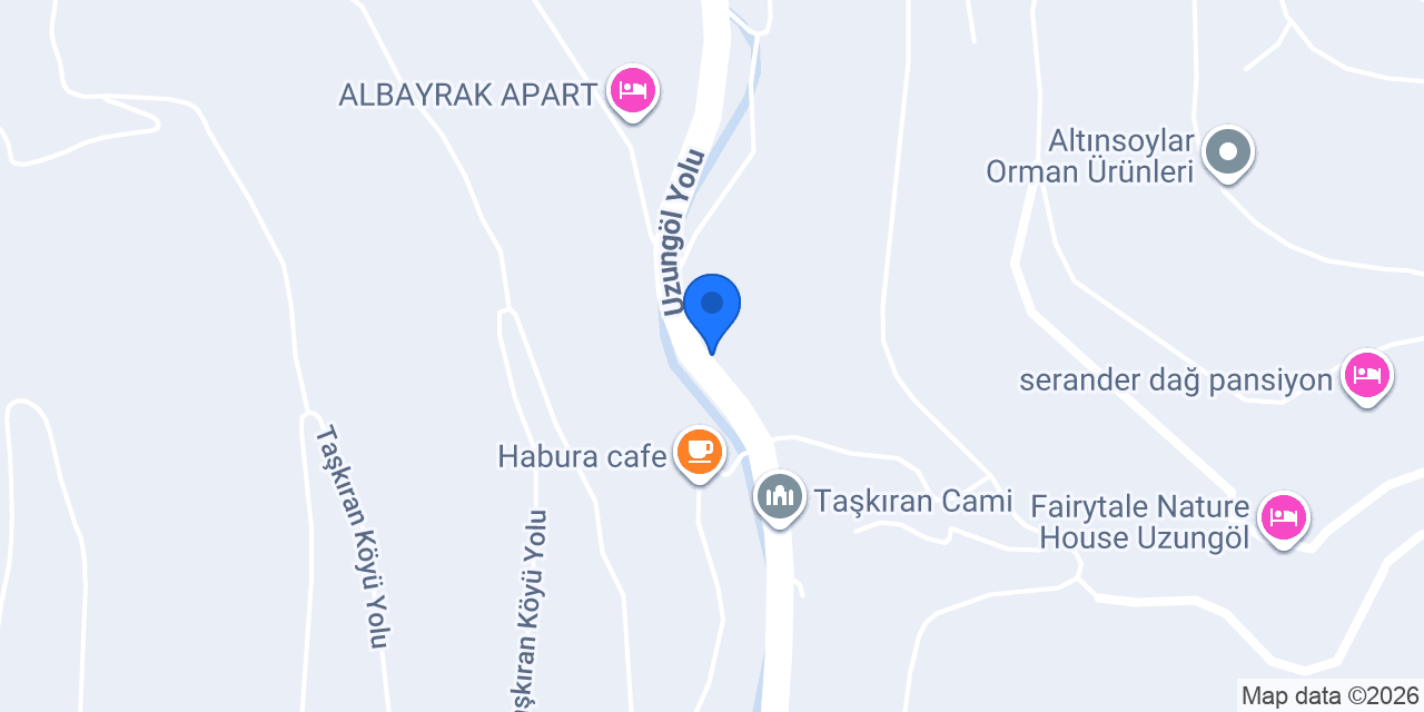 Uzungöl Taşkıran bungalov konumu