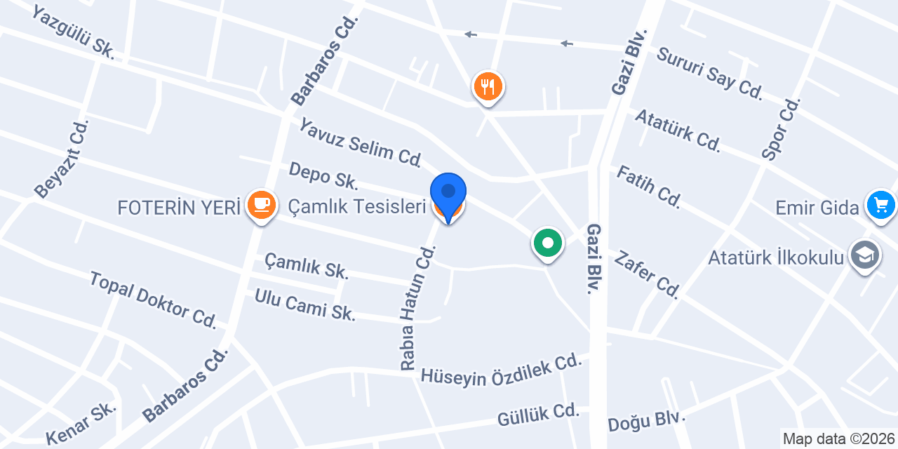 Çamlık Tesisleri konumu