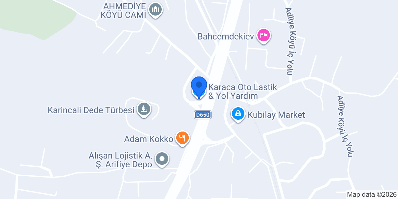 Karaca Oto Lastik & Yol Yardım konumu