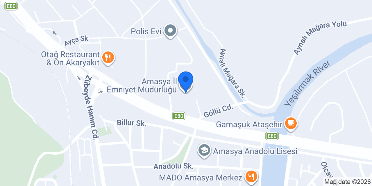 Amasya İl Emniyet Müdürlüğü konumu