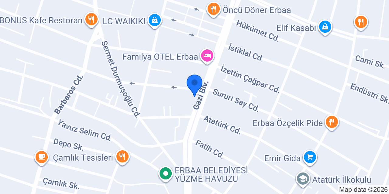 Yurtiçi Kargo Erbaa konumu