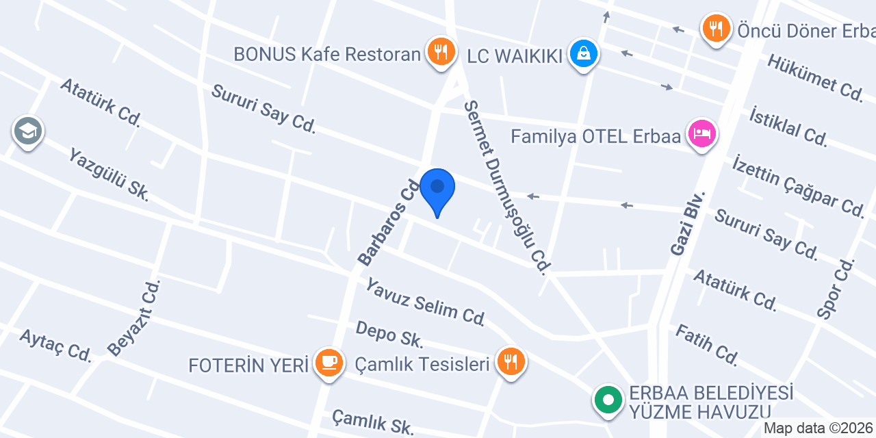 ERBAA İLÇE MİLLİ EĞİTİM MÜDÜRLÜĞÜ konumu