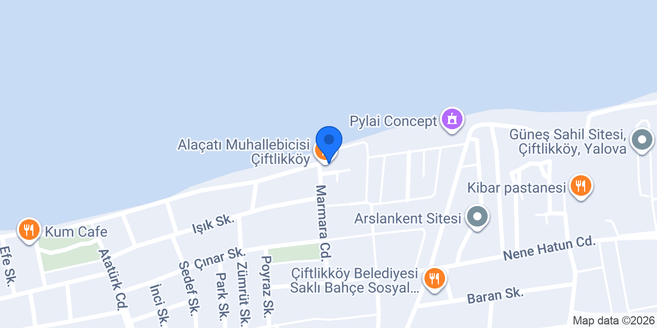 Alaçatı Muhallebicisi Çiftlikköy konumu
