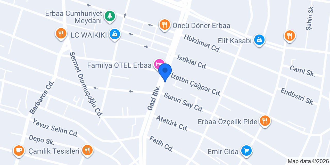 Erbaa Seyahat konumu