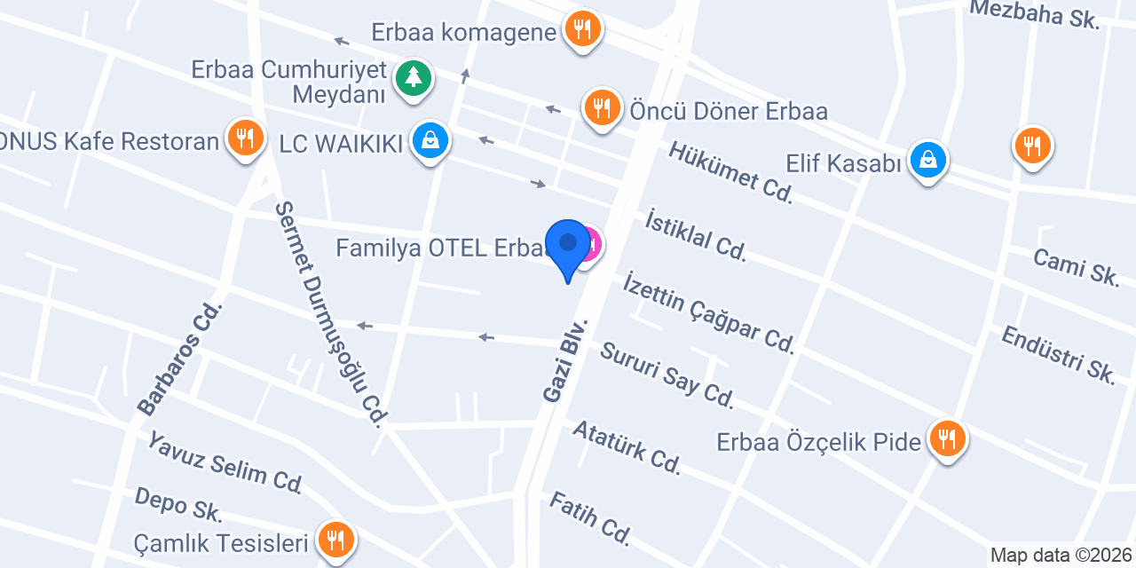 Garanti BBVA Erbaa Şubesi konumu