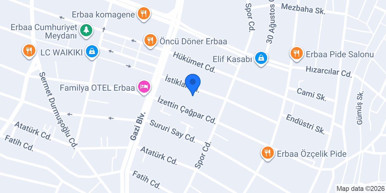 Erbaa Akülü Araba Dünyası konumu