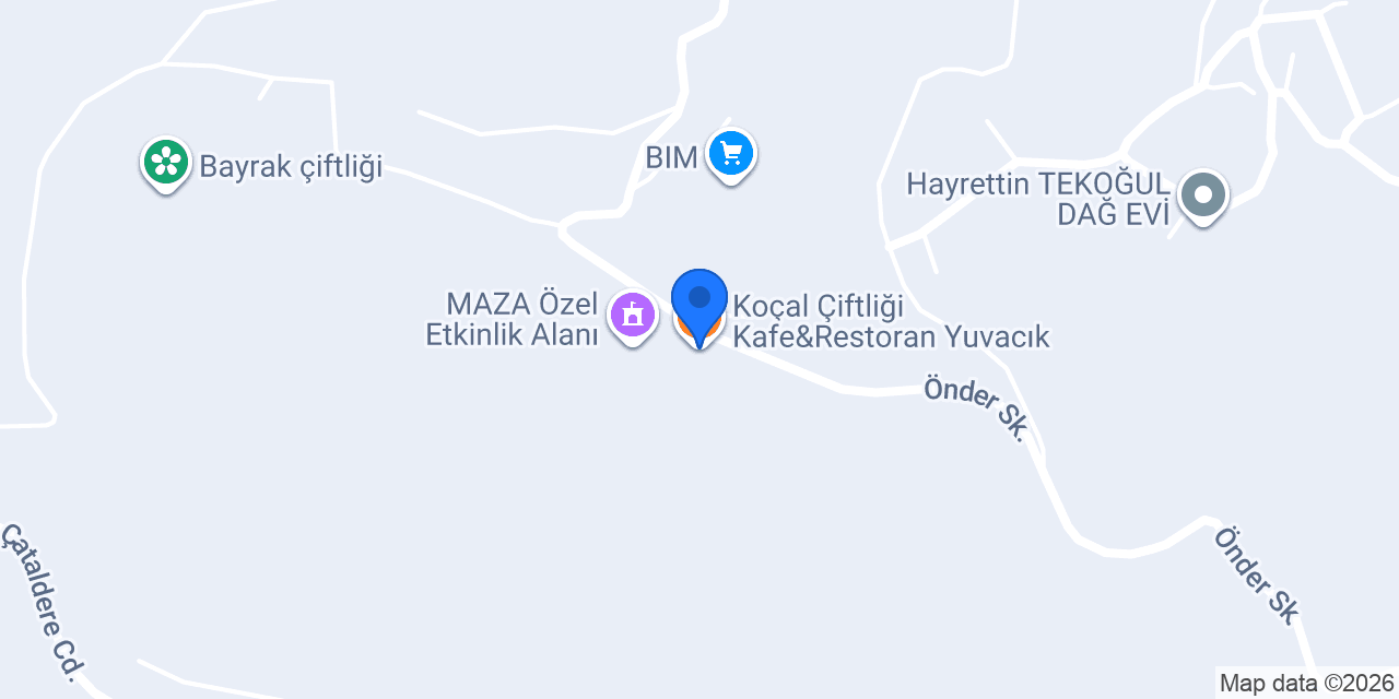 Koçal Çiftliği Kafe&Restoran Yuvacık konumu