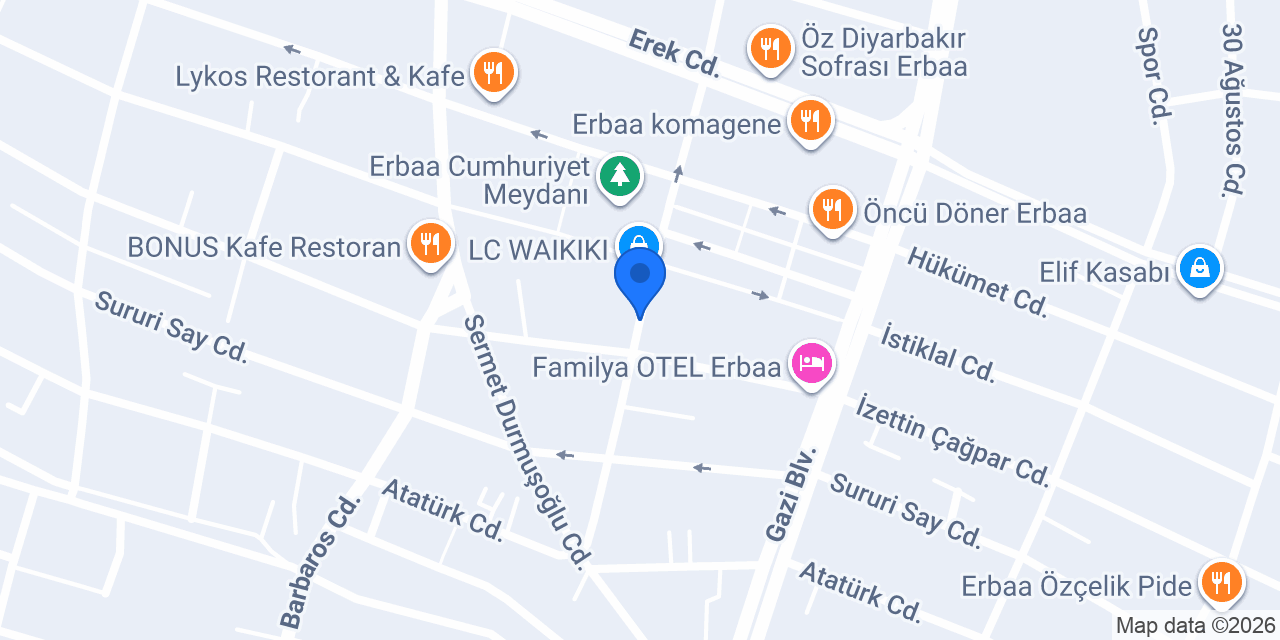 Akbank Erbaa Şubesi konumu