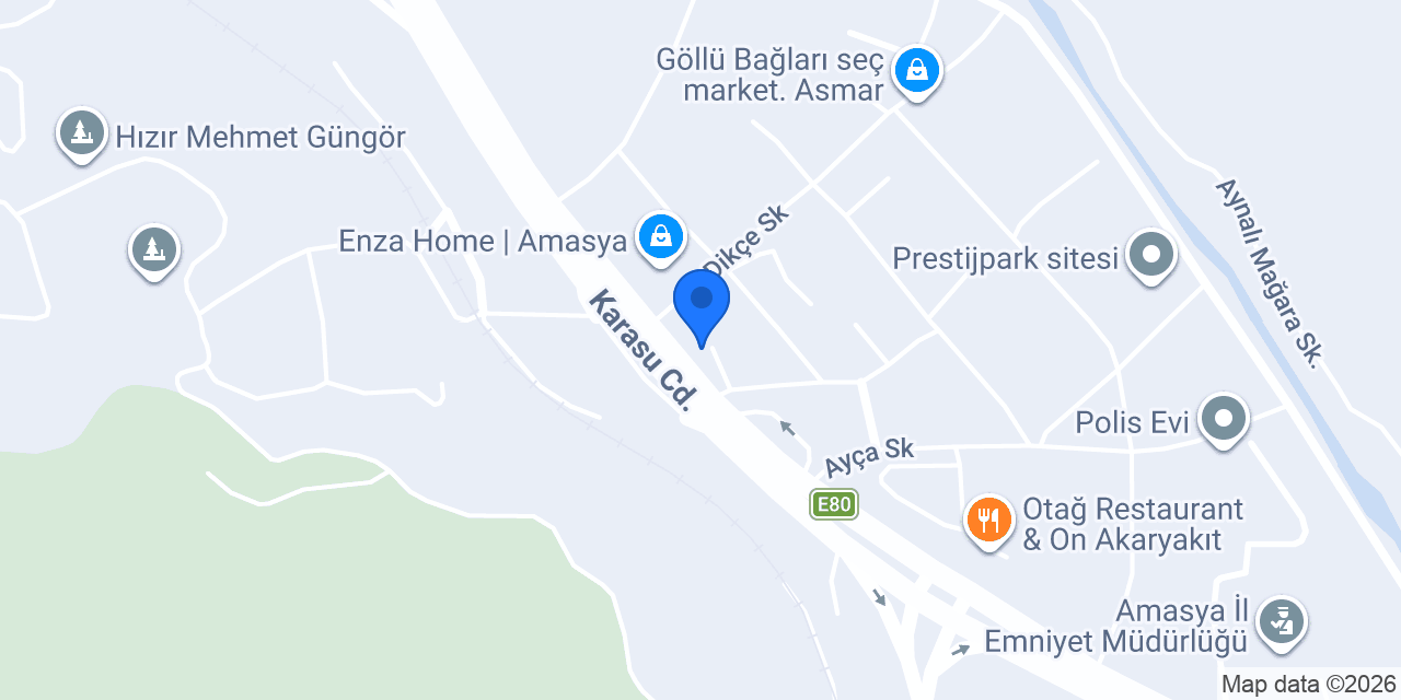 Amasya Ergül Mobilya konumu
