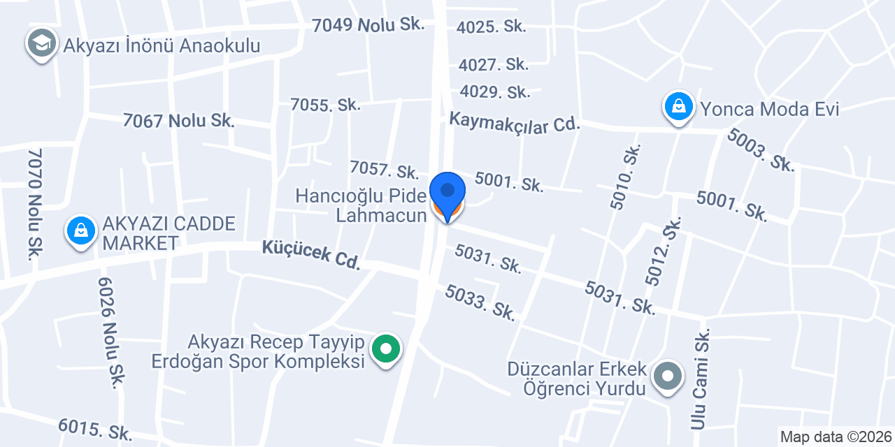 Hancıoğlu Pide Lahmacun konumu