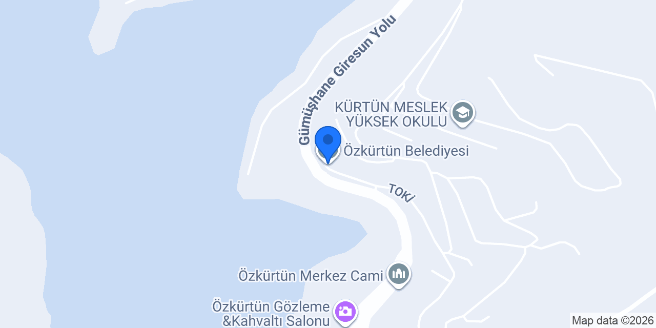 Özkürtün Belediyesi konumu