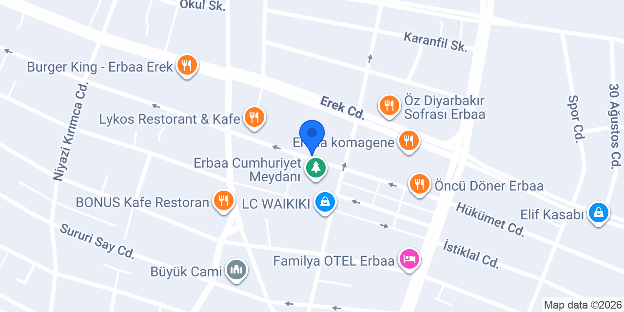 Paşa Döner Erbaa konumu