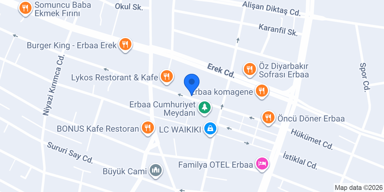 Ekinoks cafe erbaa konumu