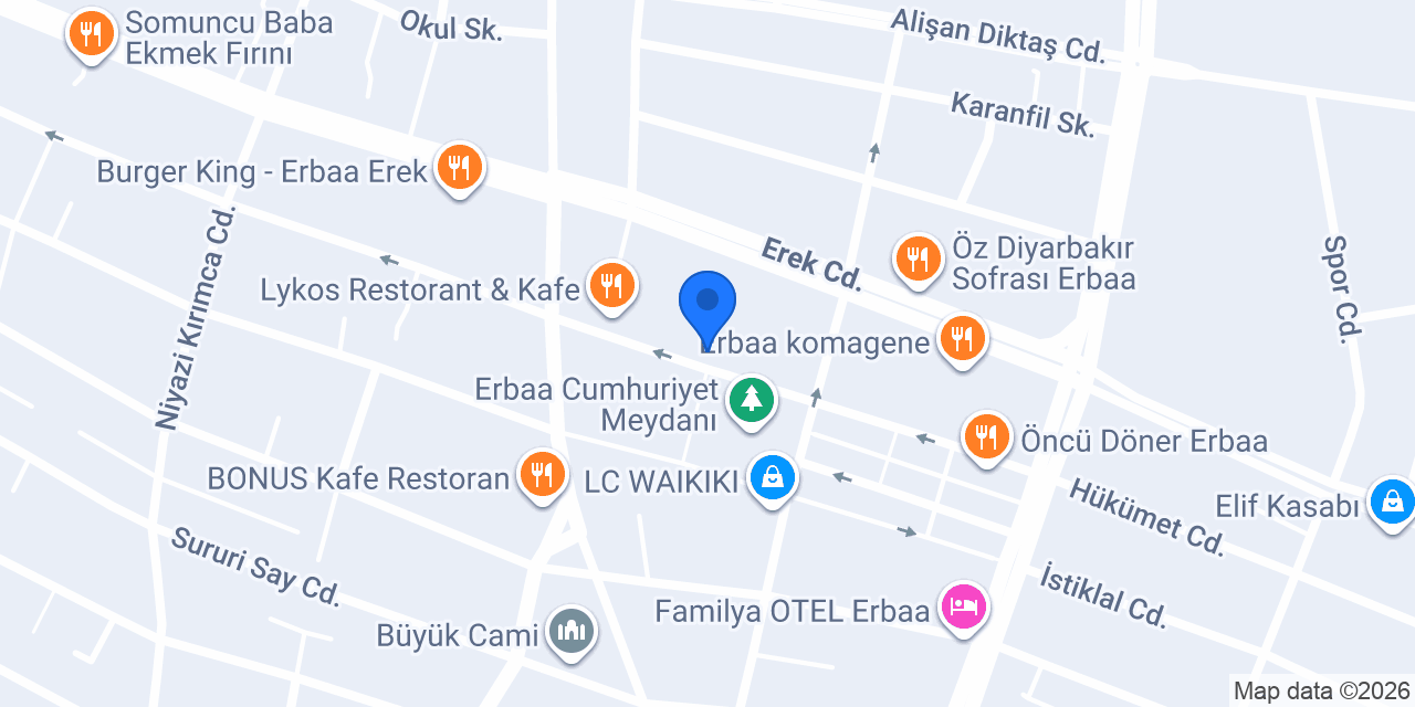 Erbaa Cadde Katık Döner&Burger konumu
