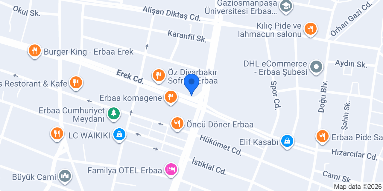Aras Kargo Erbaa Şubesi konumu