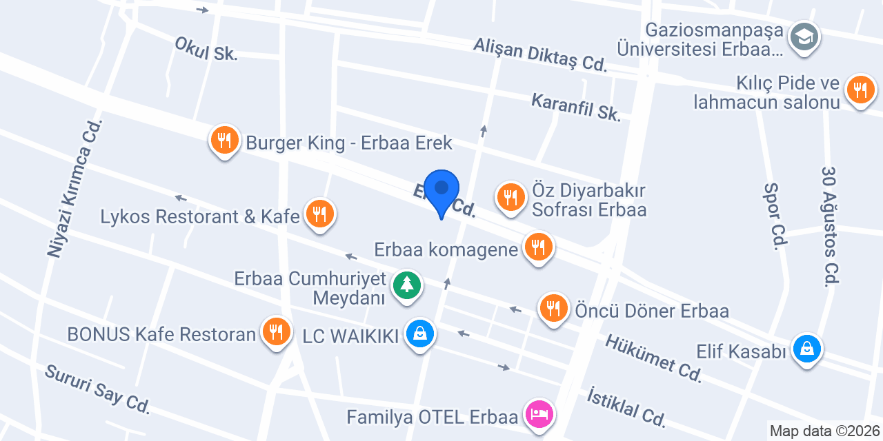Erbaa Akasya Taksi konumu