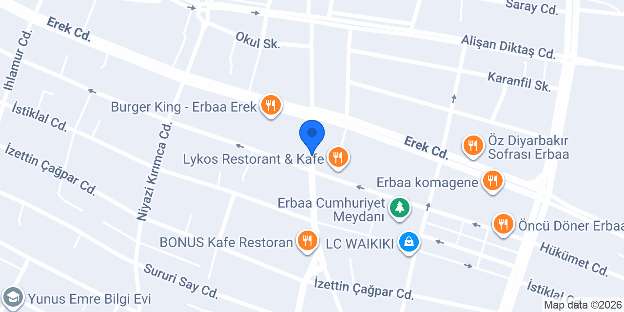 Erbaa Bilgisayar Hastanesi konumu
