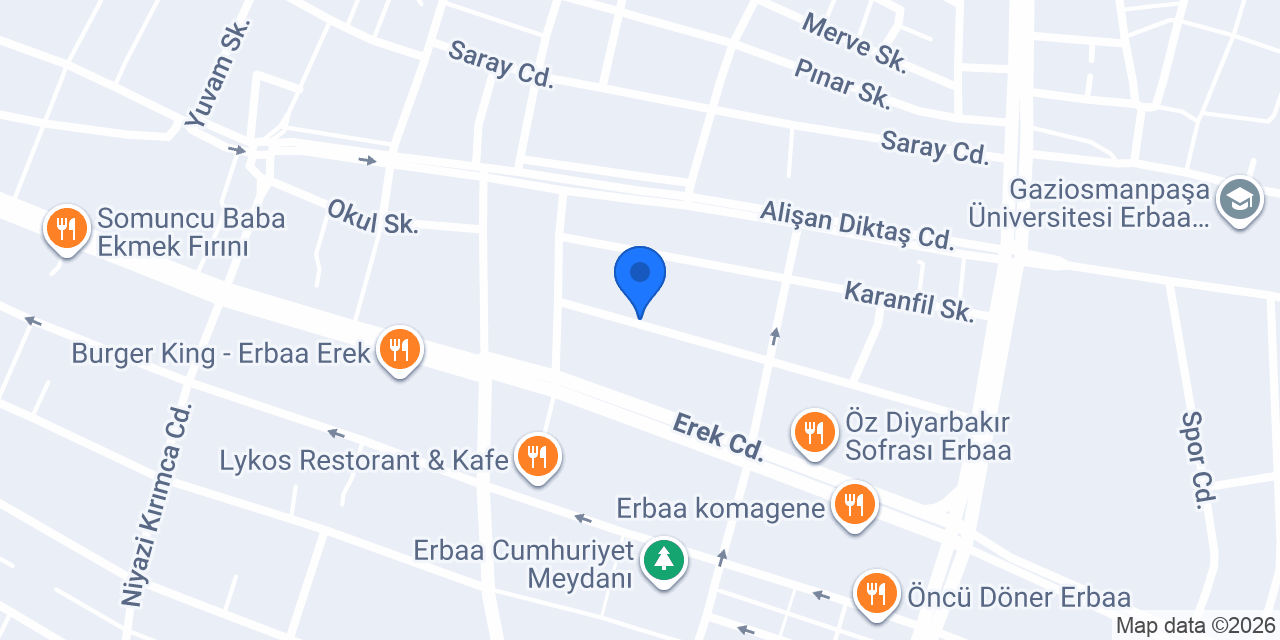 Erek Ofset Matbaa konumu