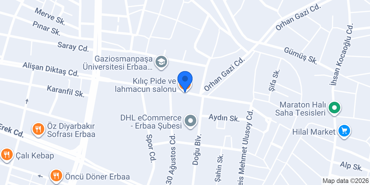 Kılıç Pide ve lahmacun salonu konumu