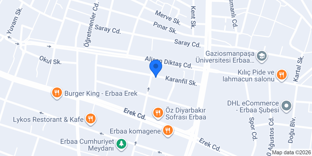 Erbaa Elektrik tesisat konumu
