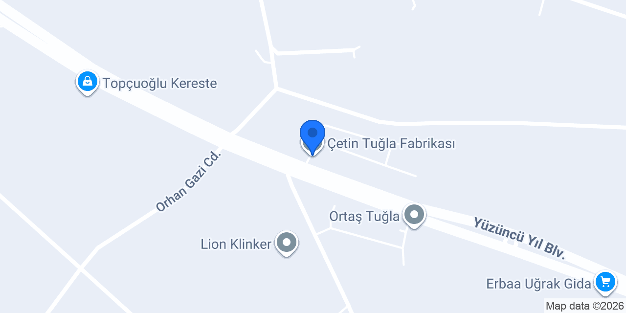 Çetin Tuğla Fabrikası konumu