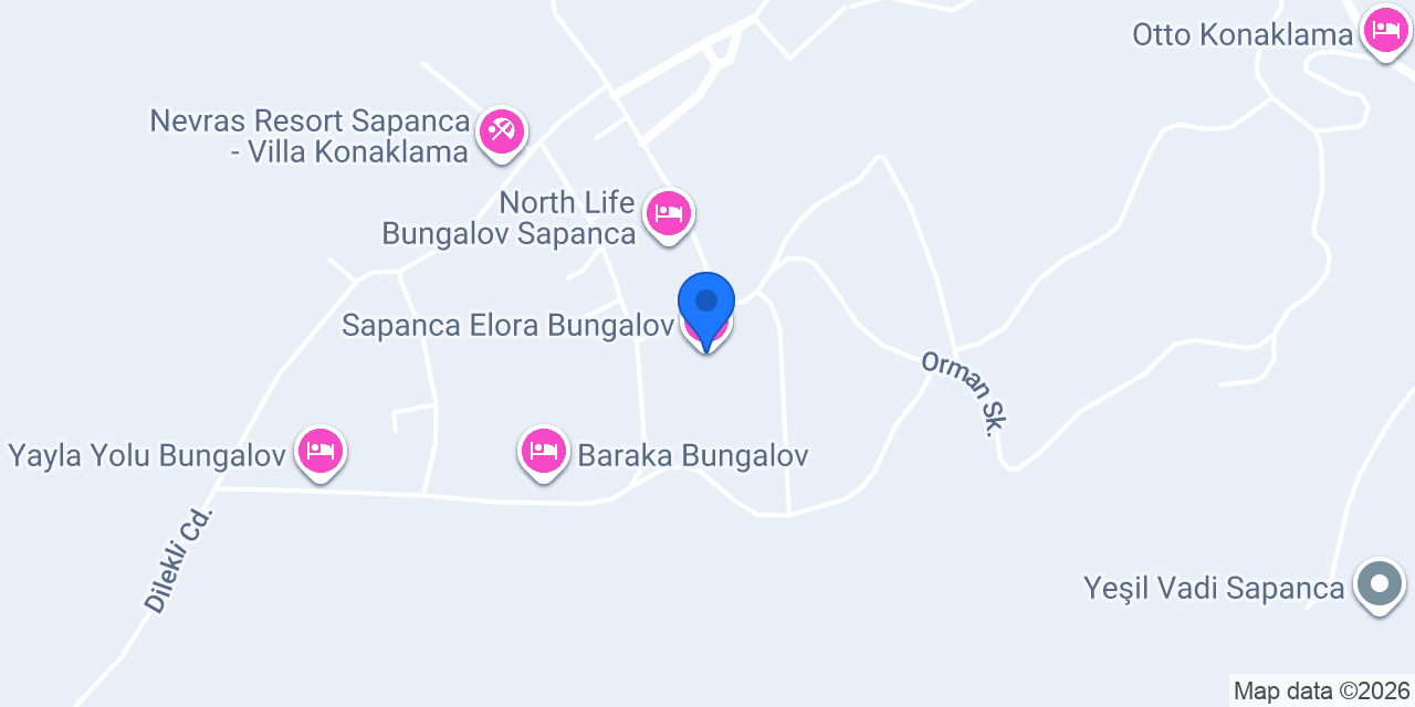 Sapanca Elora Bungalov konumu