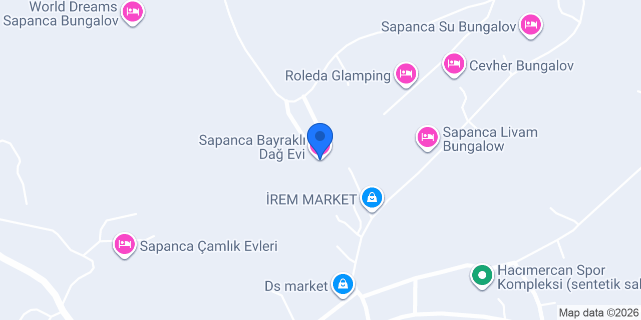 Sapanca Bayraklı Dağ Evi konumu