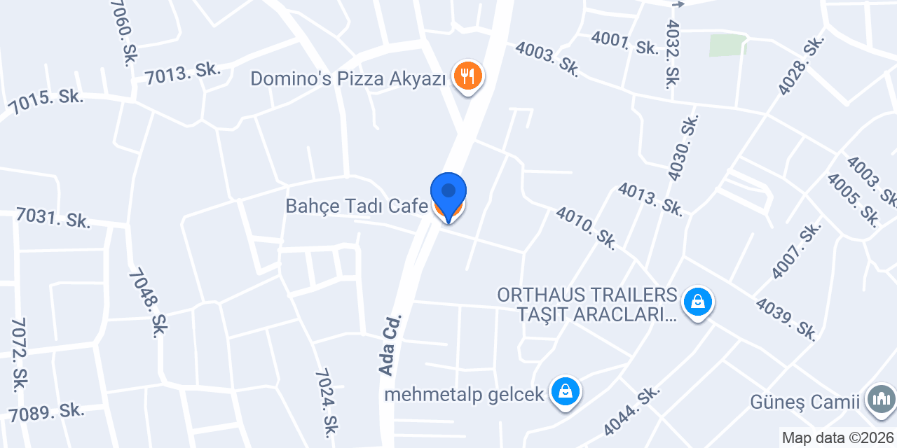 Bahçe Tadı Cafe konumu