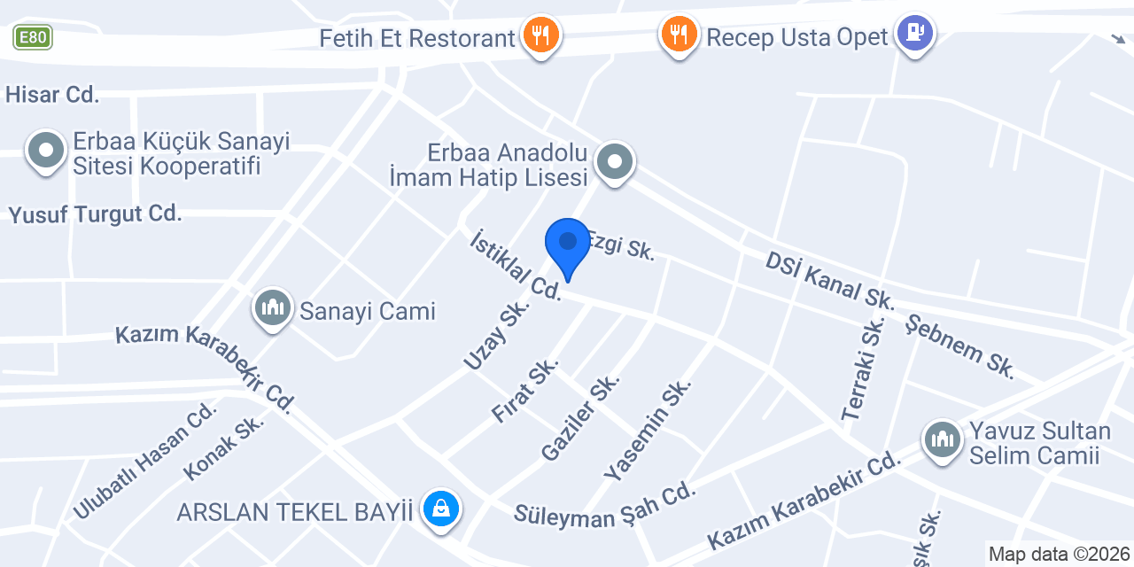 Pideci Burak Erbaa konumu