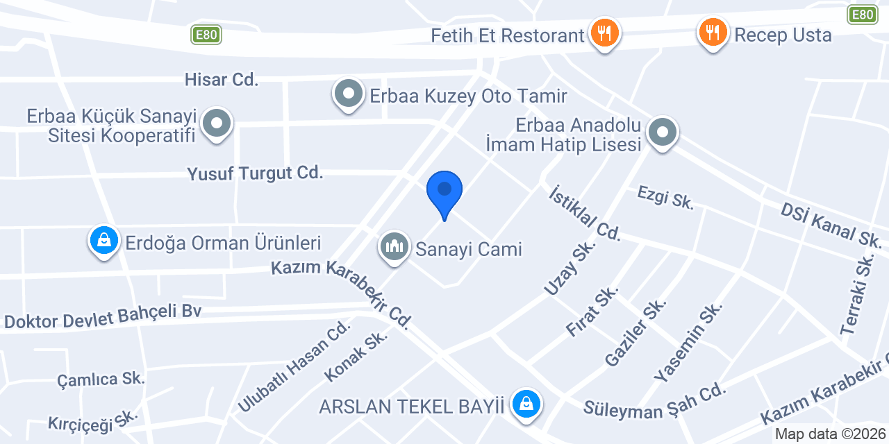 ERBAA GÜVEN PEN YAPI konumu