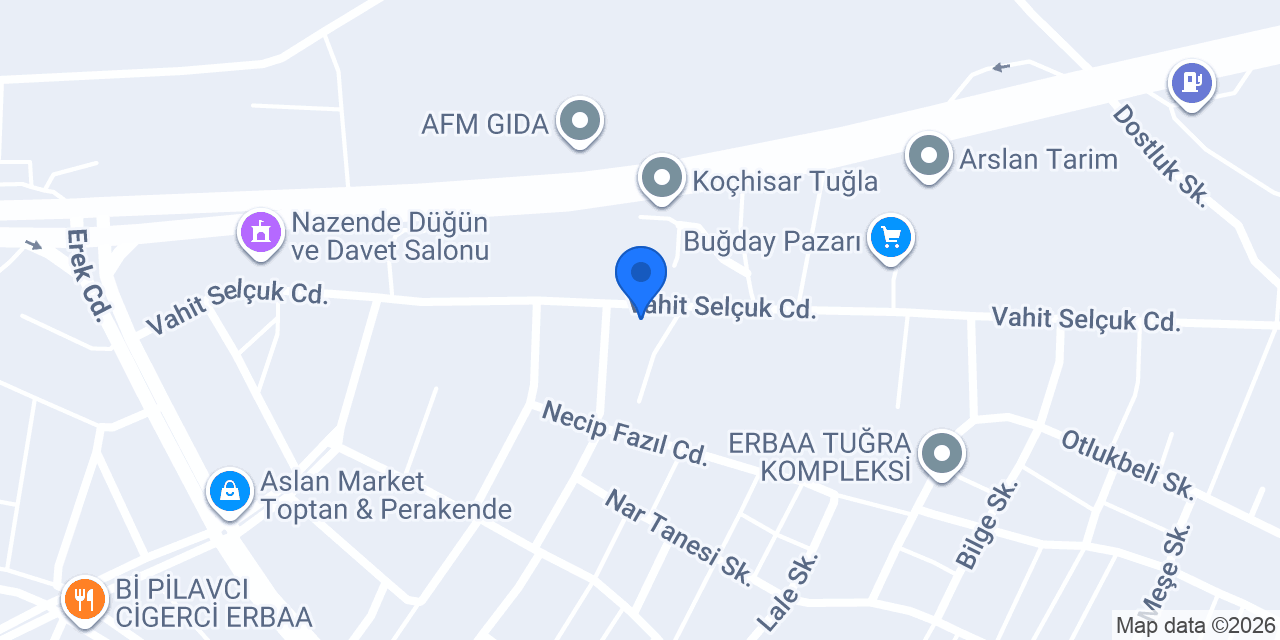 Telli Yapı ve Dekorasyon Tokat Erbaa konumu