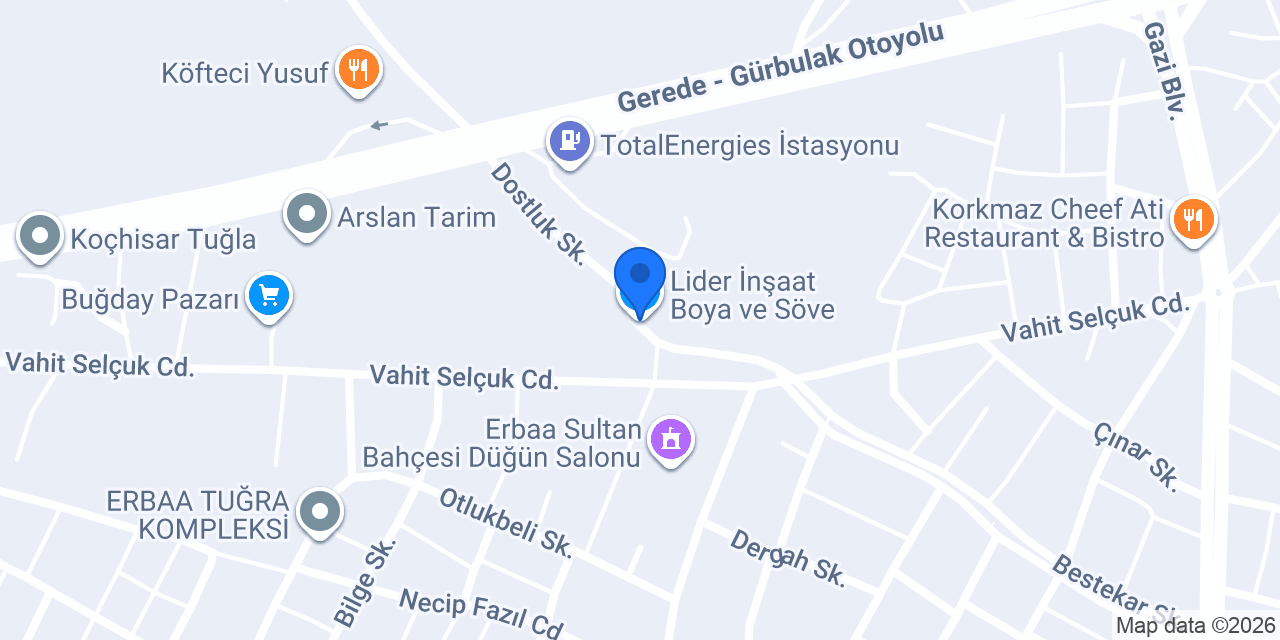 Lider İnşaat Boya ve Söve konumu