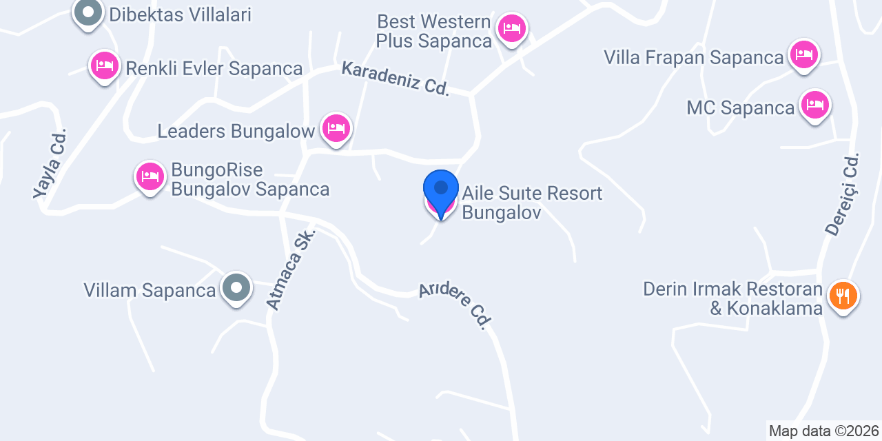 Aile Suıte Resort Bungalov konumu