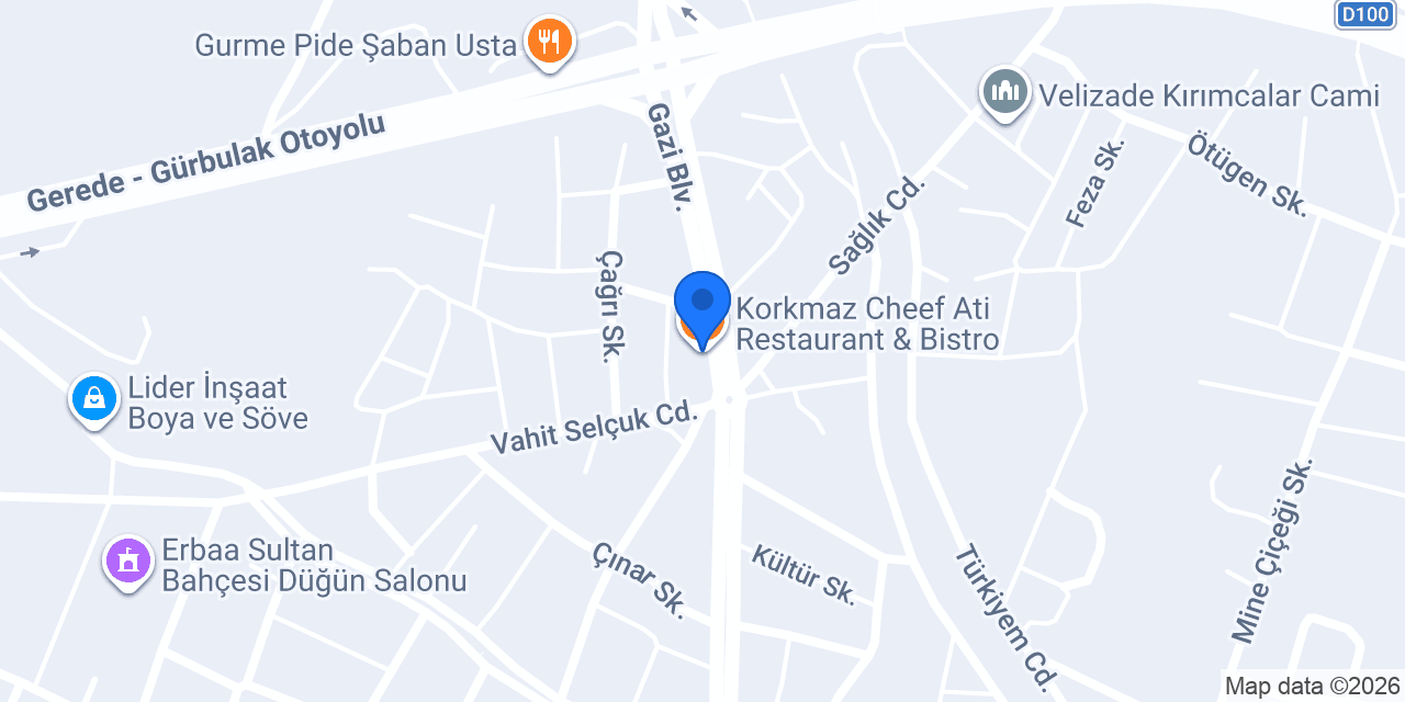 Korkmaz Cheef Ati Restaurant & Bistro konumu