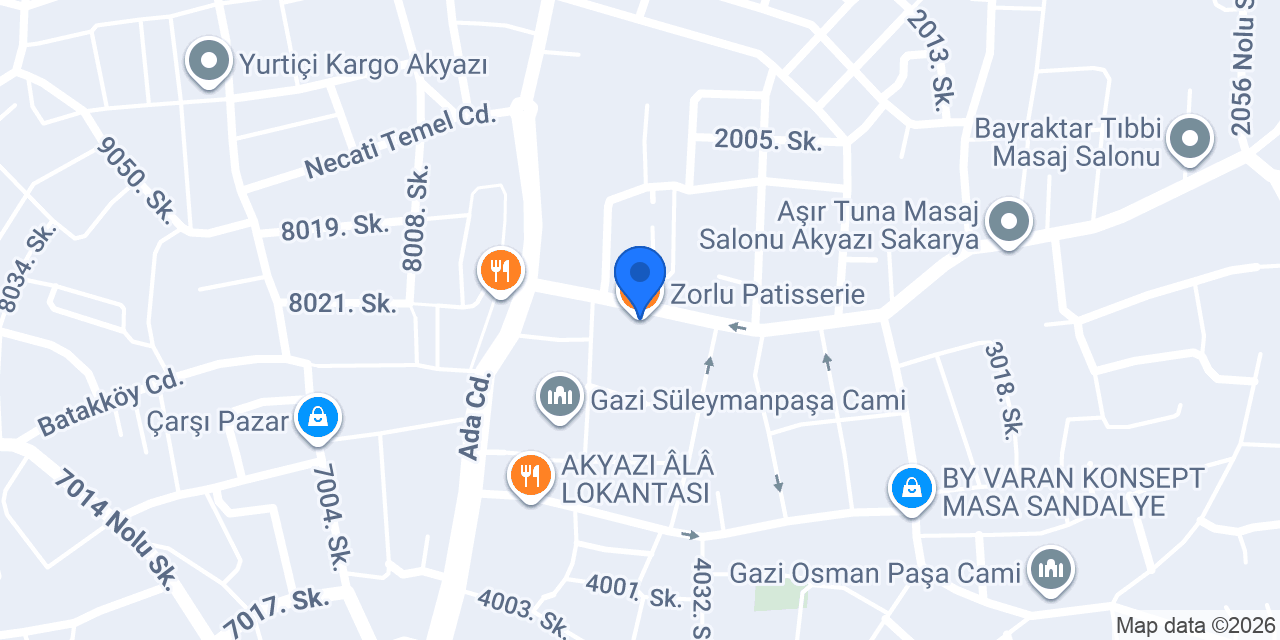 Zorlu Patisserie konumu